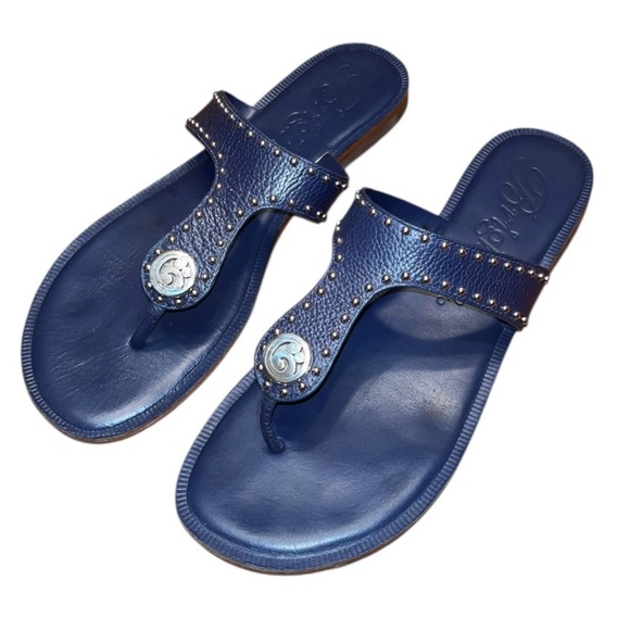 Brighton Alfa Thong Sandals Navy Blue Size 8M - Picture 1 of 9